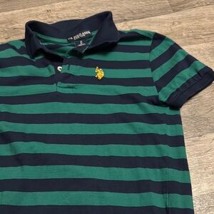 U.S. Polo Assn. Green and Blue Striped Polo Shirt